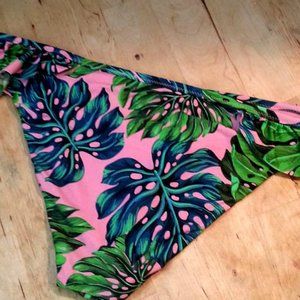 Calzedonia pink & green palm leaf bikini bottom szS